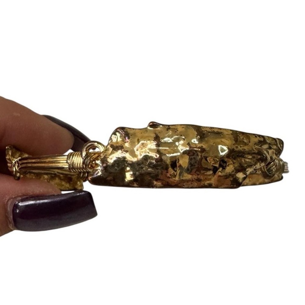 Women's Gold Textured Hammered Bracelet Old Money Y2K‎ Vintage Retro